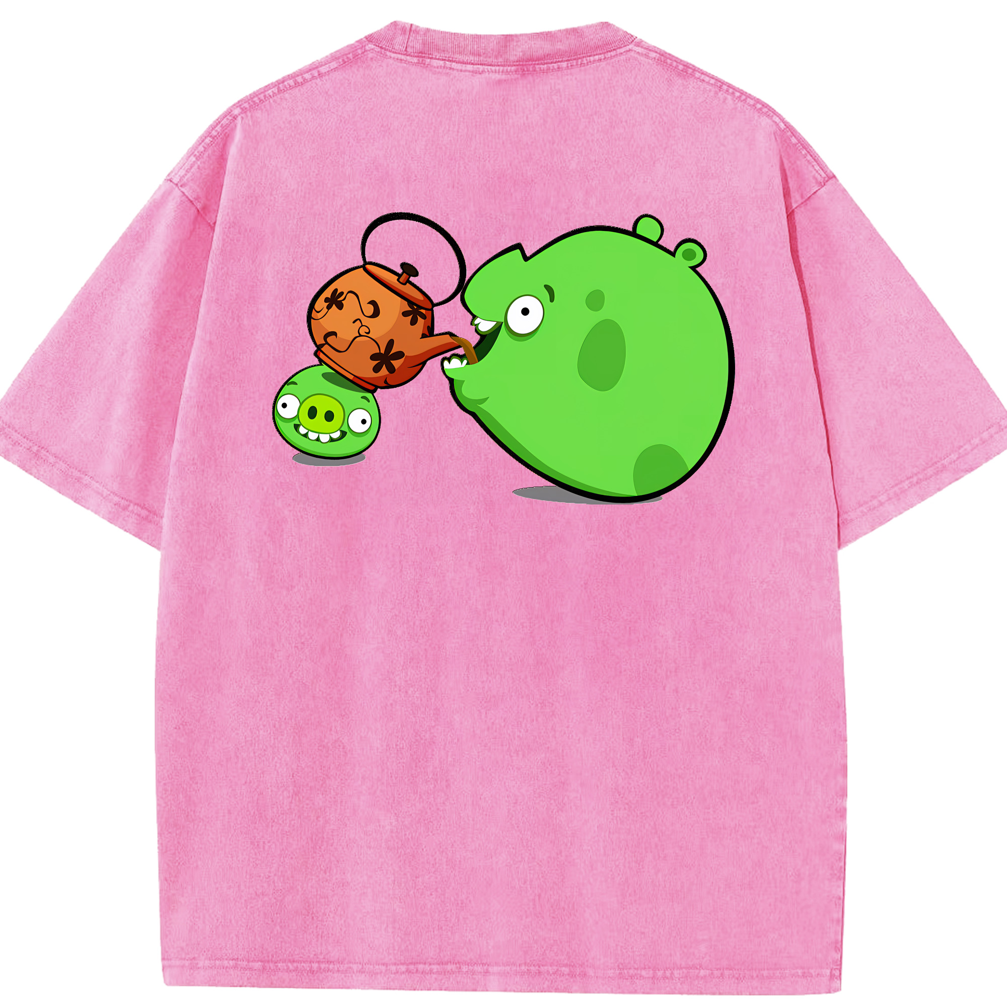（画像用） Angry Birds アングリーバード 綿100% ヴィンテージ風 半袖Tシャツ（背面プリント）